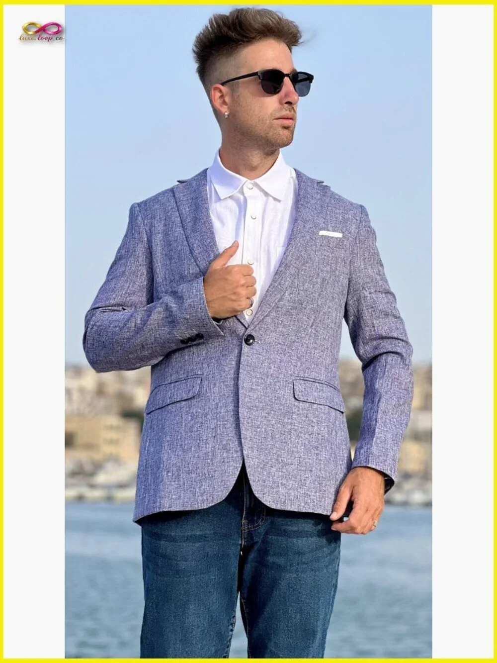 Slim Fit Blazer Lightweight Sport Coat One Button Casual Modern Jacket